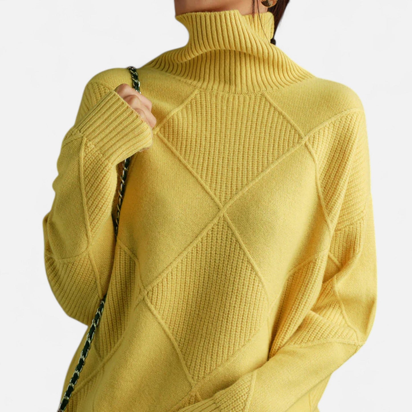 Suéter Mujer Cachemira Cuello Alto Envolvente