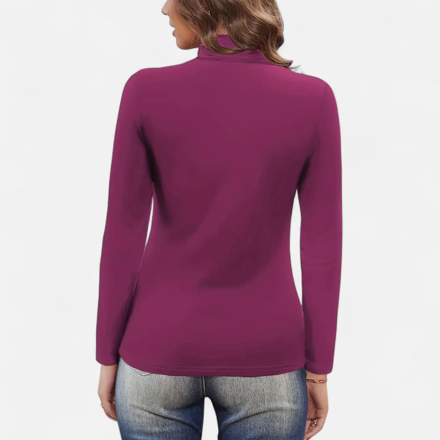 Blusa Mujer Cuello Alto con Detalle Fruncido